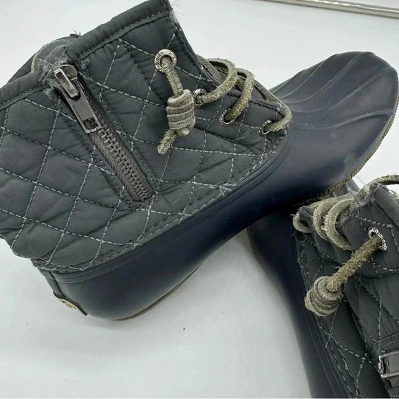 Women's Sperry Saltwater Quilted Navy Blue Duck Boots, Size 8.5, STS93027 - Picture 4 of 5